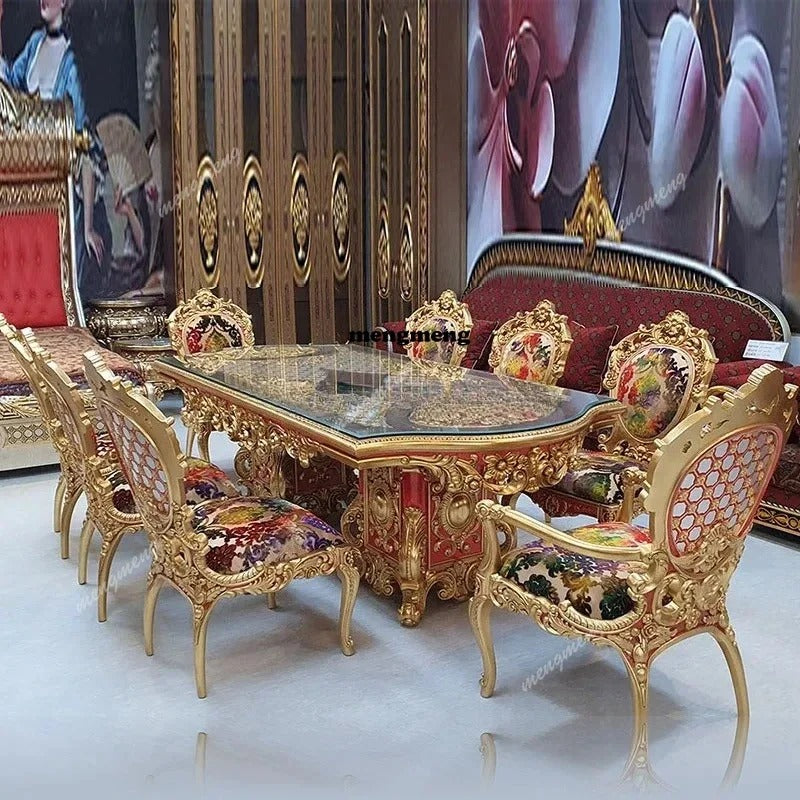 French Royal Baroque Solid Wood Dining Set