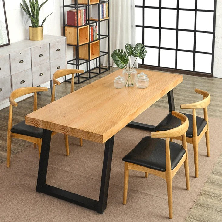 Solid Wood Modern Rectangular Dining Set