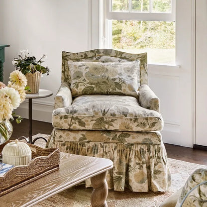 French Country Solid Wood Accent Sofa Chair