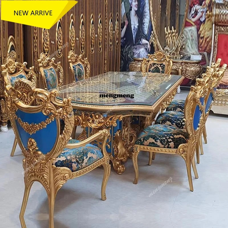 French Royal Baroque Solid Wood Dining Set