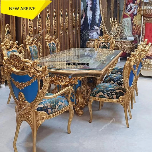 French Royal Baroque Solid Wood Dining Set