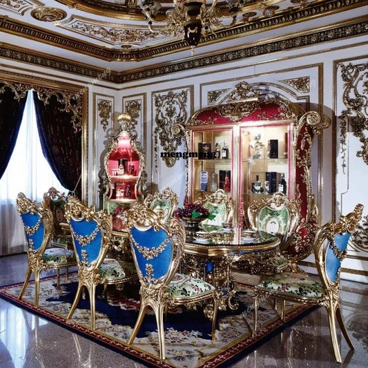 French Royal Baroque Solid Wood Dining Set