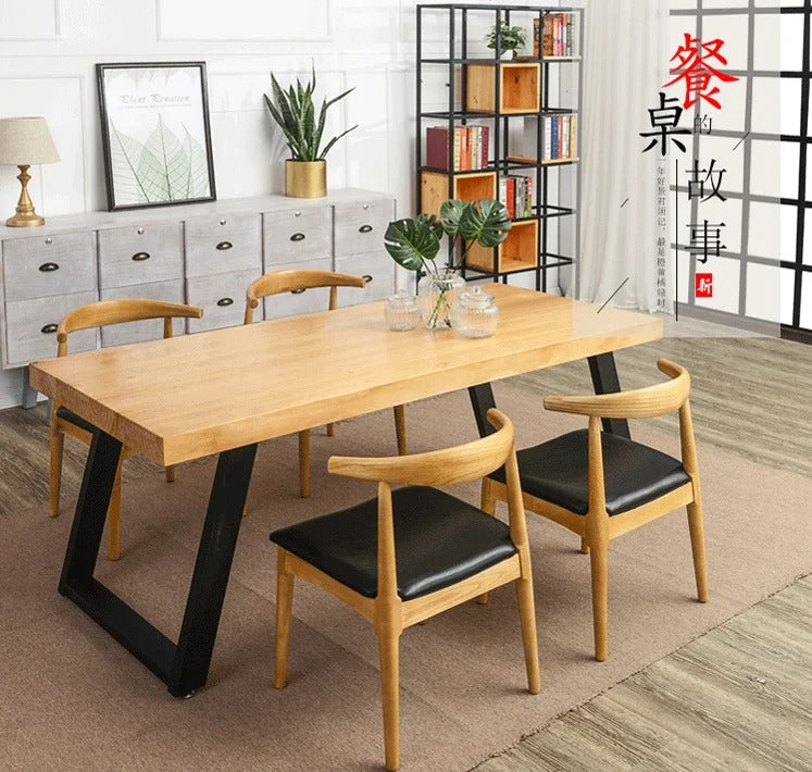 Solid Wood Modern Rectangular Dining Set