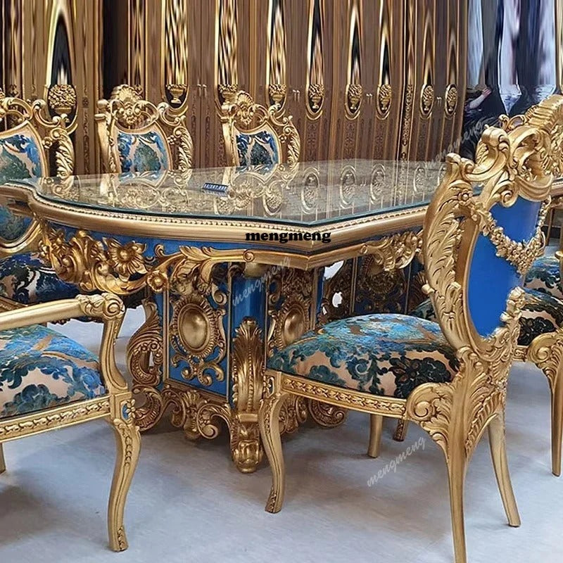 French Royal Baroque Solid Wood Dining Set