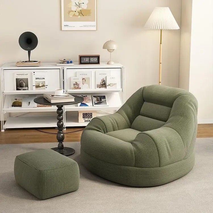 Compact Lazy Sofa Chair with Footrest