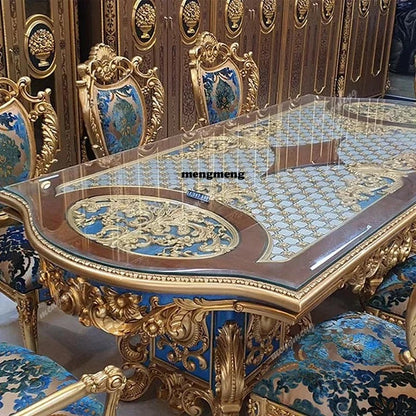 French Royal Baroque Solid Wood Dining Set