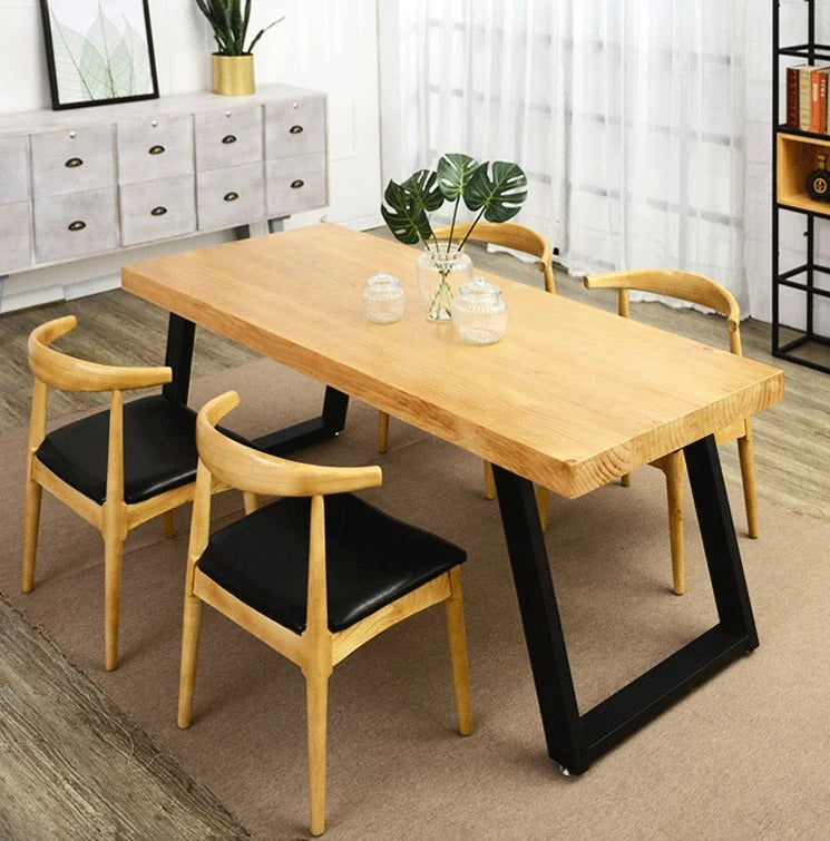 Solid Wood Modern Rectangular Dining Set