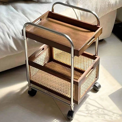 Double-Layer Rolling Kitchen Storage Cart