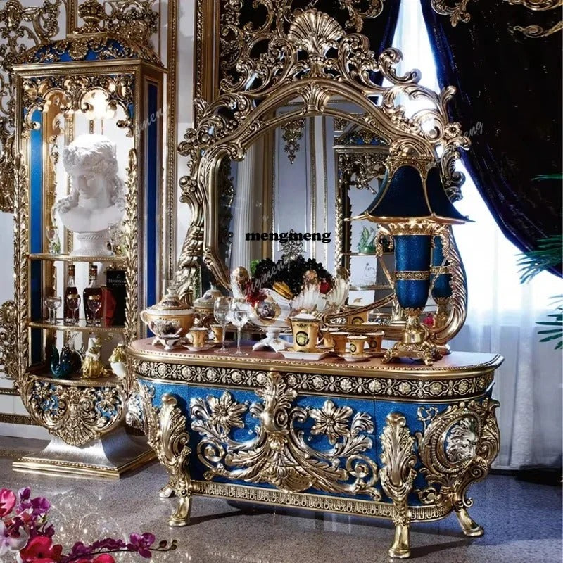 French Royal Baroque Solid Wood Dining Set