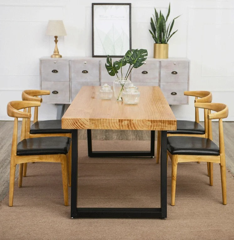 Solid Wood Modern Rectangular Dining Set